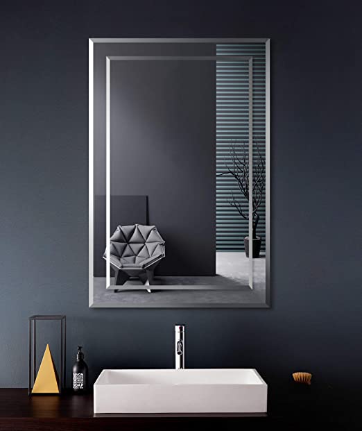 Frameless Rectangular Bathroom Mirror Semis Online