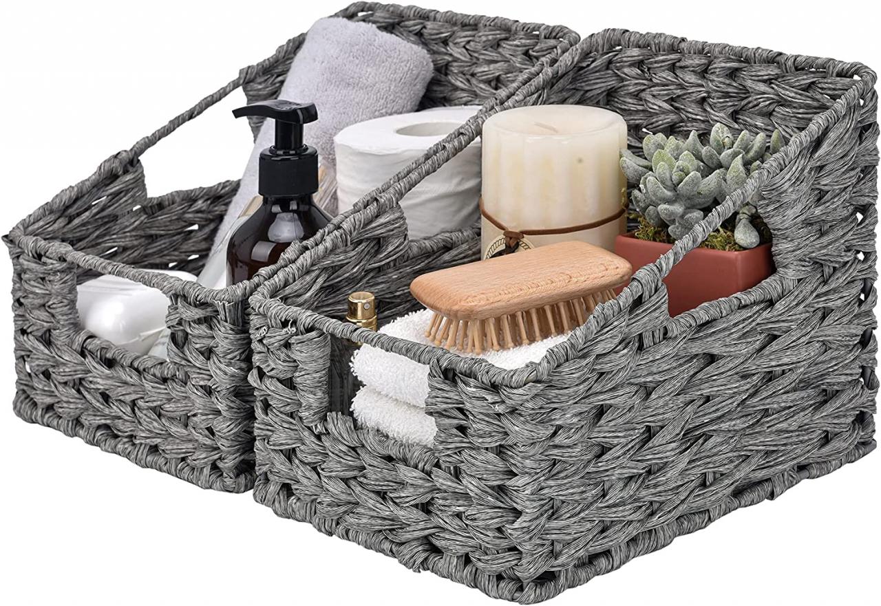 Wicker Bathroom Storage Baskets