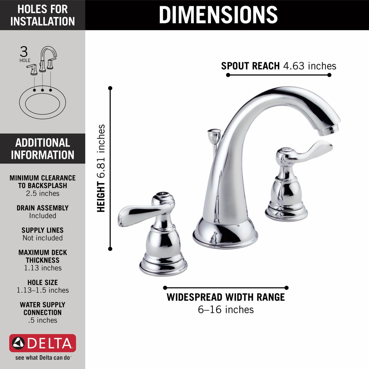 Delta 3 Piece Bathroom Faucet