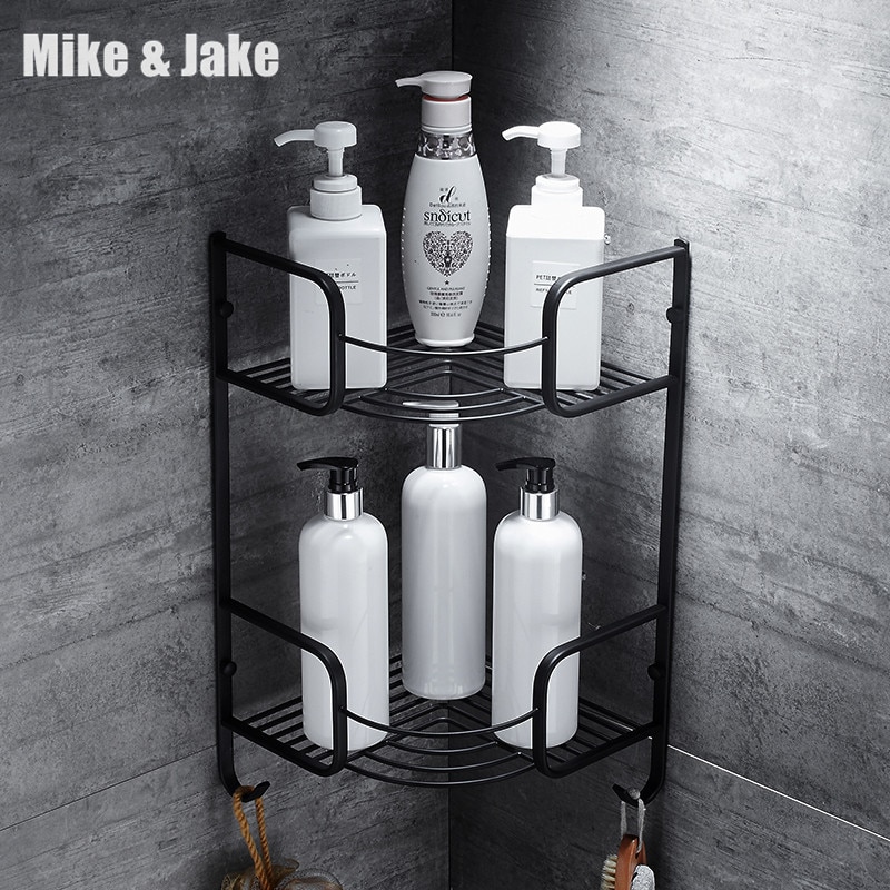 Bathroom Corner Shelf Black