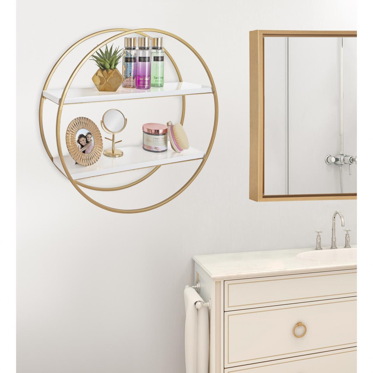 Round Metal Bathroom Shelf
