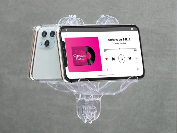 Bathroom Mirror Phone Holder