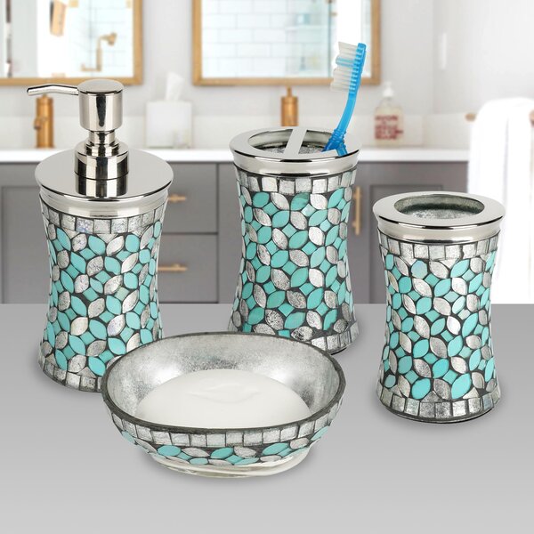 Bathroom Accessories Aqua Blue