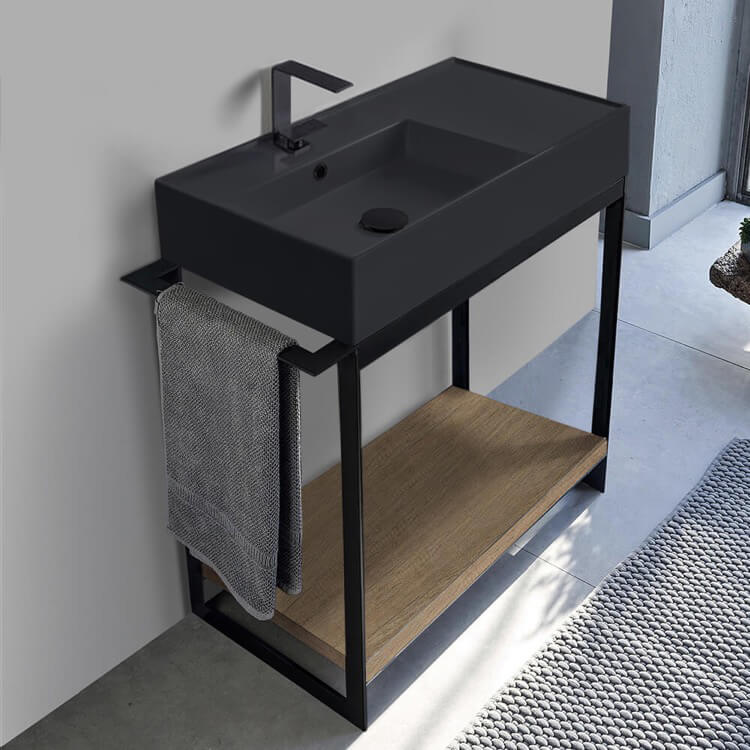 Black Shelf for Bathroom Sink