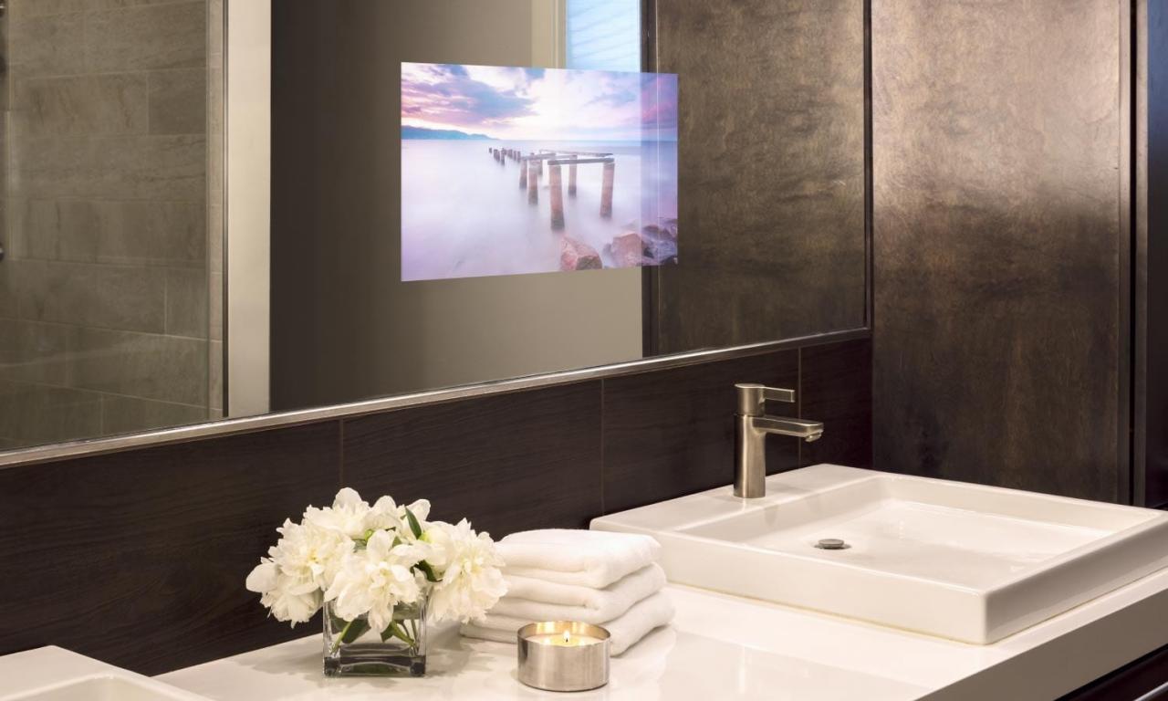 Tv Behind Bathroom Mirror