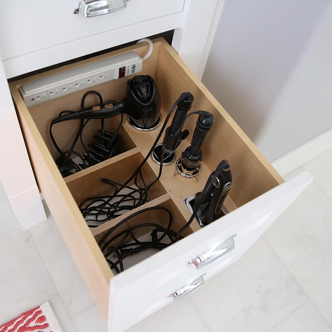 Bathroom Cabinet Hair Dryer Storage