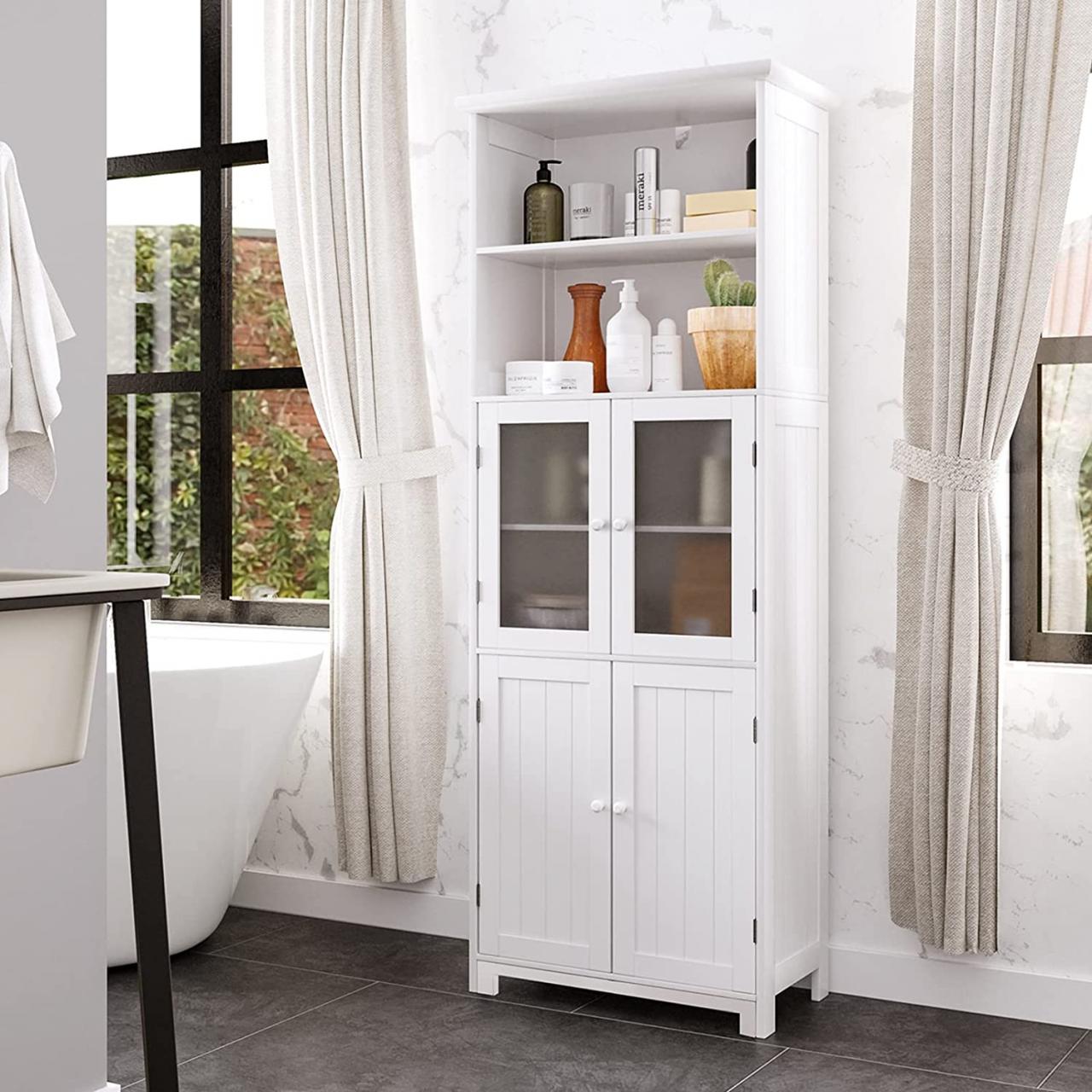 Tall White Bathroom Cabinet Storage