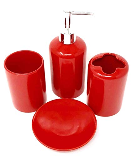 Bathroom Accessories Set Red