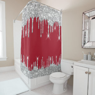 Red And Silver Bathroom Accessories