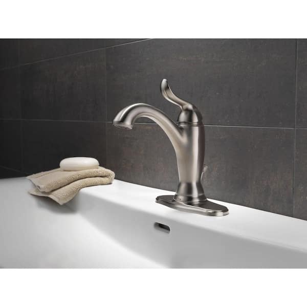 Delta Linden Single Handle Bathroom Faucet Semis Online   Stainless Delta Single Hole Bathroom Faucets 594 Ssmpu Dst E1 600 